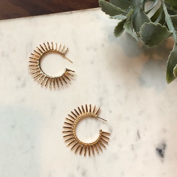 Jewelry - The Ruby - Textured Sunshine Hoop Earrings